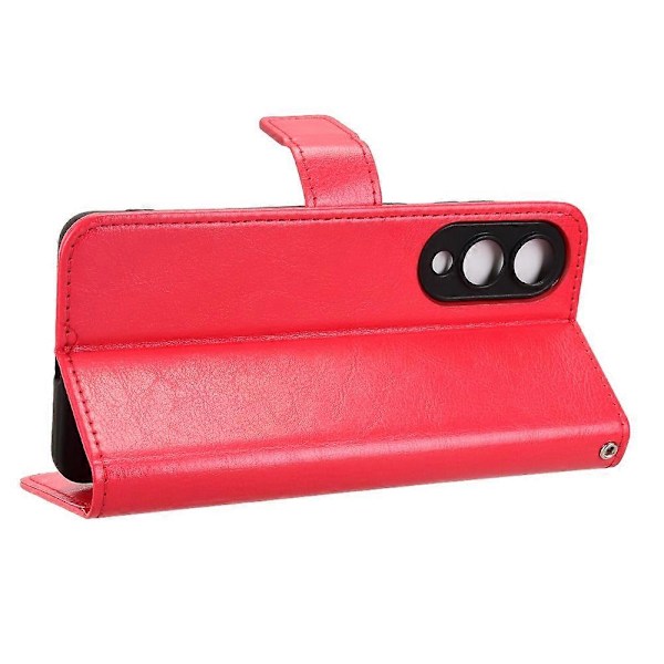 Til Samsung Galaxy S25 Edge Etui Crazy Horse Tekstur PU Læder Telefon Wallet Cover Multicolor Red