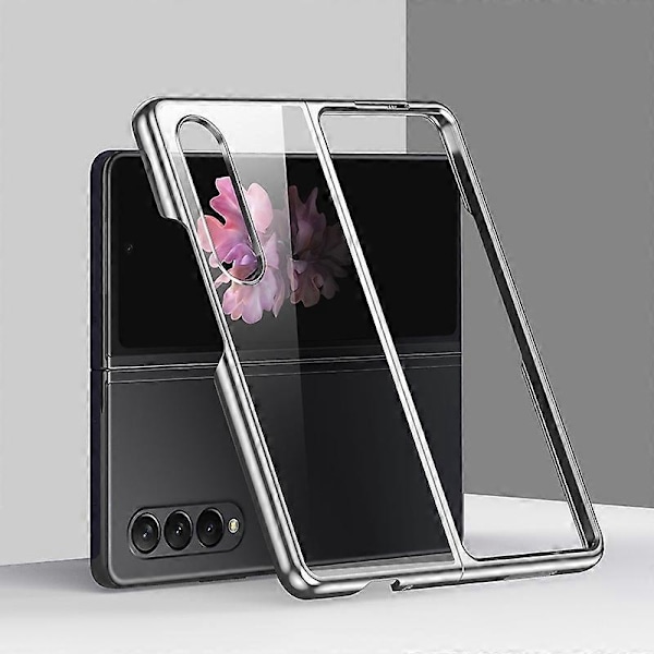För Samsung Galaxy Z Fold4 5G Elektropläterad PC Telefon Skal Slim Transparent Mobiltelefon Baksida