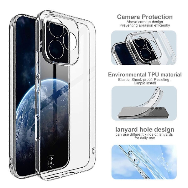 IMAK UX-5 Series Deksel for Honor 400 Lite Støtsikker TPU Klar Slank Bakside