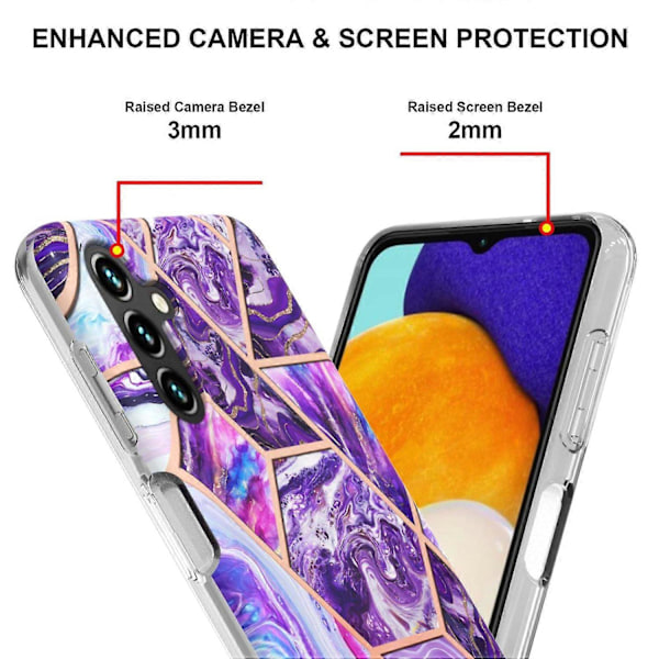 YB IMD Serie-3 til Samsung Galaxy A14 5G/A14 4G Cover Marmormønster IMD IML Blødt TPU Telefon Cover
