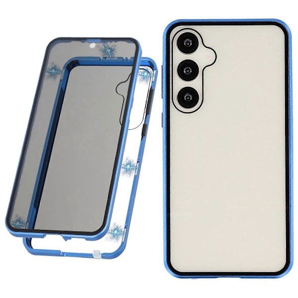 Til Samsung Galaxy S25+/S24+ Cover med Skærmbeskytter Hærdet Glas Metal Telefon Cover Magnetisk Multicolor Dark Blue