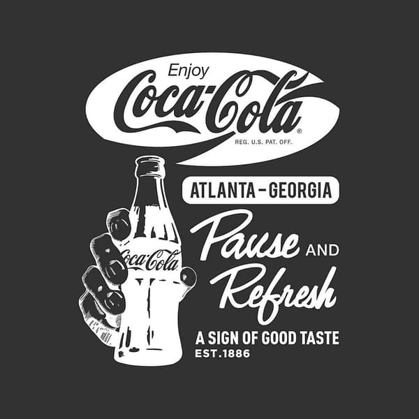 Coca Cola Pause And Refresh Retro T-paita miehille ash S