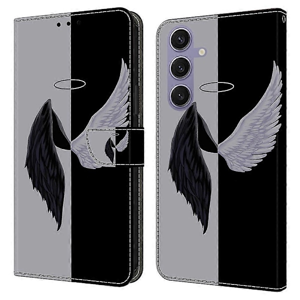 Samsung Galaxy S25 -kotelo magneettilukolla, 3D-kuvioitu nahkalompakko puhelinkotelo Multicolor Style C