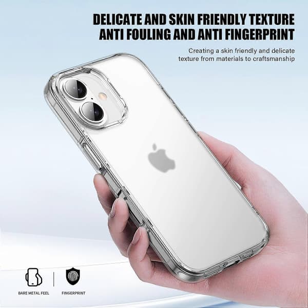 Til iPhone 16 Cover Stødsikkert TPU+PC Mat Bagcover- Multicolor White