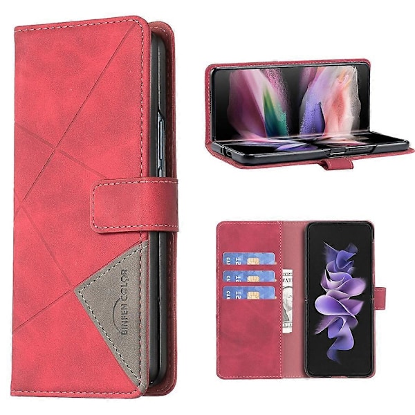 BINFEN COLOR BF05 Samsung Galaxy Z Fold6 5G -kotelolle PU-nahkainen geometrinen puhelinkuori Multicolor Style A