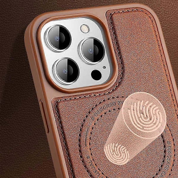 X-LEVEL För iPhone 15 Pro PU Läderbelagt TPU+PC Mobilskal Anti-Rep Magnetiskt Skydd Multicolor Style C