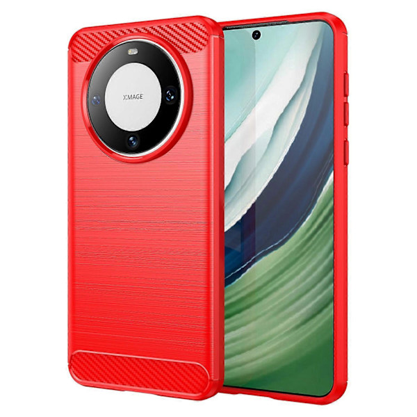 För Huawei Mate 60 Skal Stötsäkert TPU-skal Borstad Kolfibertextur Telefonskal Multicolor Style B