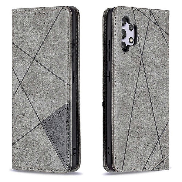 Geometrisk Mønster Læder Stand Case med Kortlommer til Samsung Galaxy A32 4G (EU Version) Multicolor Style C