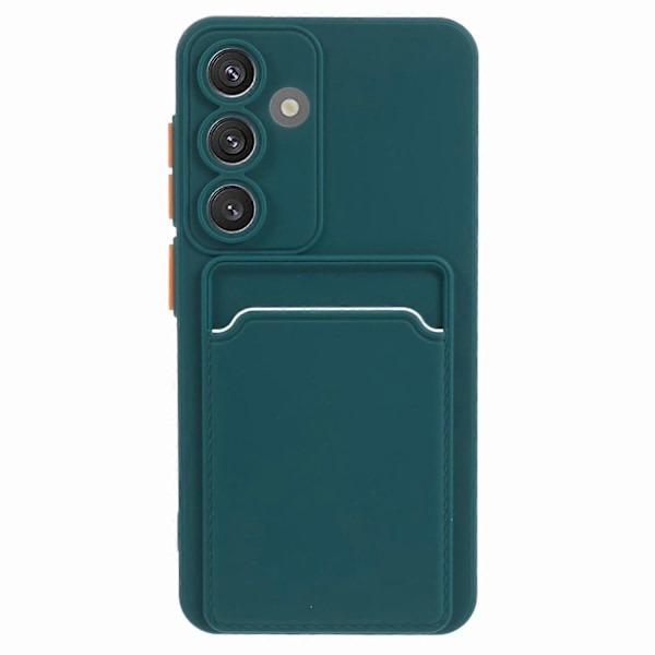 Samsung Galaxy S25+/S24+ Kotelo Mattapintainen TPU Ohut Puhelinkuori Korttipaikalla Multicolor Midnight Green