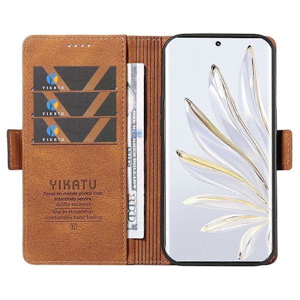 YIKATU YK-005 Honor 70 5G Lompakkokotelo Puhelimen Suojakotelo Jalustalla Ihoa myötäilevää PU-nahkaa Multicolor Style C