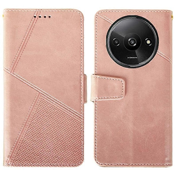 IDEWEI Fodral för Xiaomi Redmi A3 4G/Poco C61 4G Kalvtextur Plånbok PU Läder Flip Telefonfodral Multicolor Style E