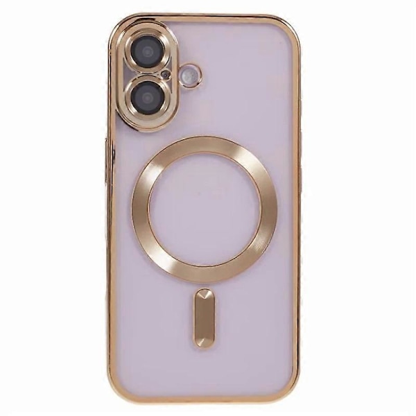 iPhone 16 Plus Magneettikotelo WANLONFENG Galvanoidulla TPU-kuorella ja linssisuojalla + 2 kpl karkaistua lasia Multicolor Gold