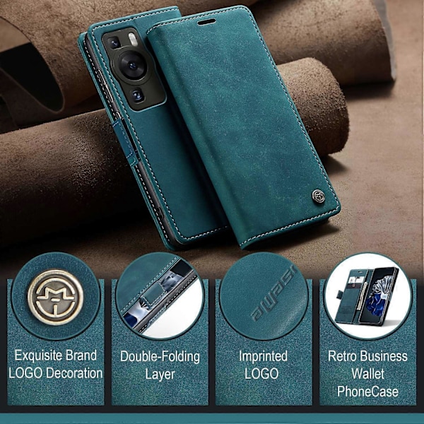 Til Huawei P60 Pro Case CASEME 013 Series Kortholder Stativ Læder Telefon Cover Multicolor Style A
