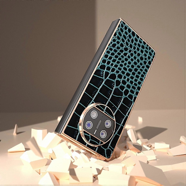 Til Huawei Mate X3 5G Krokodillemønster Telefoncover Ægte Koskindslæder + PC Elektropletteringscover Multicolor Style D