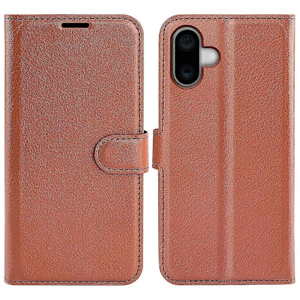 För iPhone 16 Fodral Plånbok Läder Telefonskal Litchi Textur Multicolor Style A