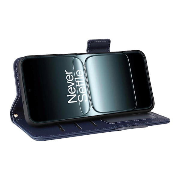 Skal för OnePlus 13T 5G med handledsrem, litchi-textur PU-läder plånboksfodral Multicolor Dark Blue