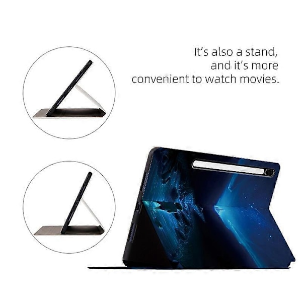 Til Samsung Galaxy Tab S7 FE/Tab S7+/Tab S8+ Etui Mønsterprint PU Læder Flip Cover med Støttefod Multicolor Style C