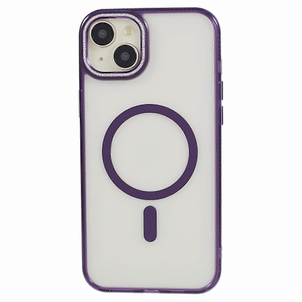 Skal för iPhone 15 Plus Kompatibelt med MagSafe, Magnetisk Ring+TPU+PC+Aluminiumlegeringsskal Multicolor Style E