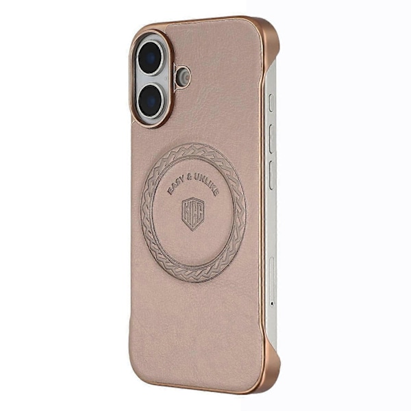 KIGC Magnetisk deksel til iPhone 16 Plus, elektroplettert PC + PU bakdeksel Multicolor Gold