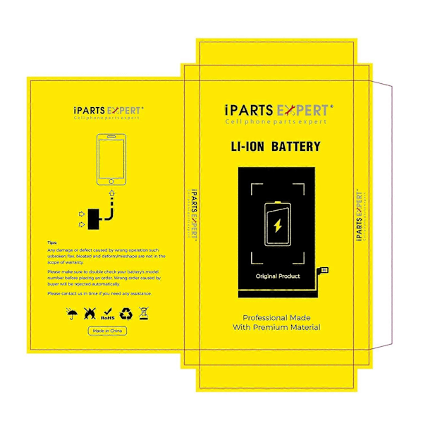 IPARTEXPERT Färgat Papper Telefon Batteri Paket Förpackningslåda, 140x80x8mm