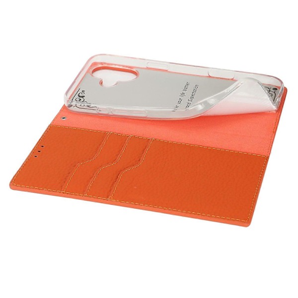 Læder Wallet Case til iPhone 16 Plus med Litchi Tekstur Multicolor Style F