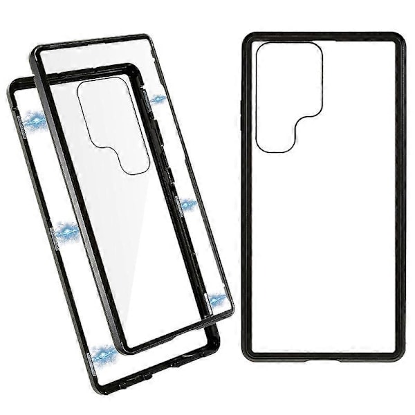 For Samsung Galaxy S23 Ultra Metallramme Dobbeltsidig Herdet Glass Telefondeksel Multicolor Style C