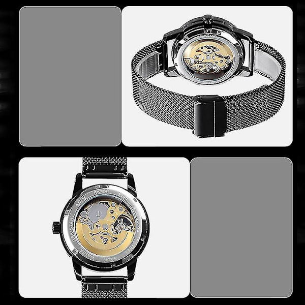 Skmei 9199 Herr Automatisk Mekanisk Watch Silver Golden black