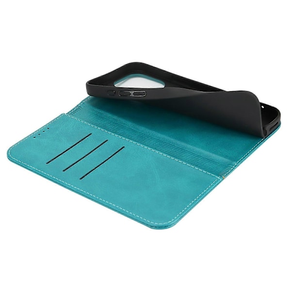 För iPhone 16 Pro Fodral PU Läder Kalvtexturerad Magnetisk Stängning Smart Telefonskydd Multicolor Style G