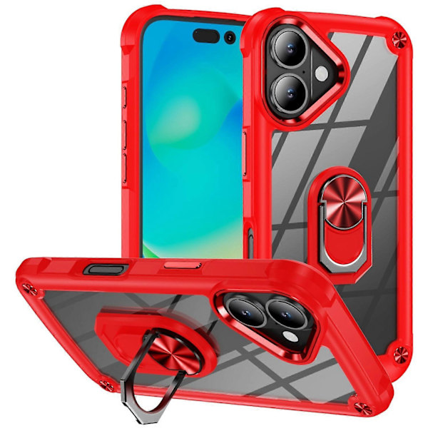 Skal till iPhone 16 Plus med linsskydd i legering, PC+TPU, stativ Multicolor Style J