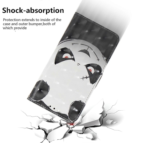 Til Xiaomi Redmi Note 13 Pro+ 5G Etui 3D Mønster Læder Wallet Telefon Cover Håndtaske Multicolor Angry Panda