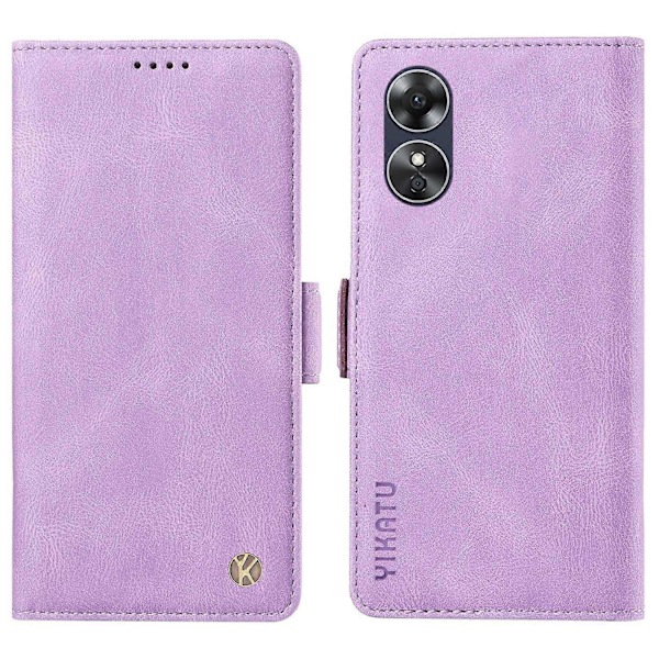 YIKATU YK-005 Oppo A17 4G PU-nahkainen, ihoa myötäilevä puhelinkotelo lompakolla, jalustalla ja iskunkestävällä suojalla Multicolor Style B