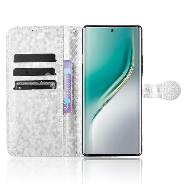 Wallet Case for TECNO Camon 40 4G/40 Pro 5G Dot Pattern Imprint PU Leather Phone Cover Multicolor Silver