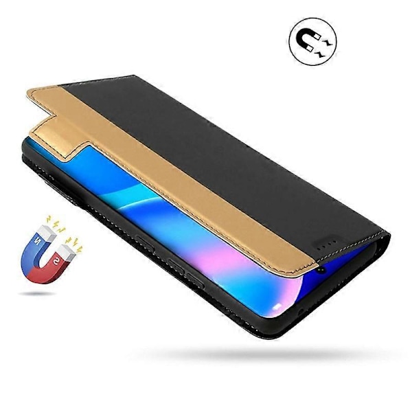 Samsung Galaxy S24 -puhelimen korttipaikallinen PU-nahkainen suojakotelo, jossa on käännettävä jalusta ja kontrastiväri Multicolor Rose Gold