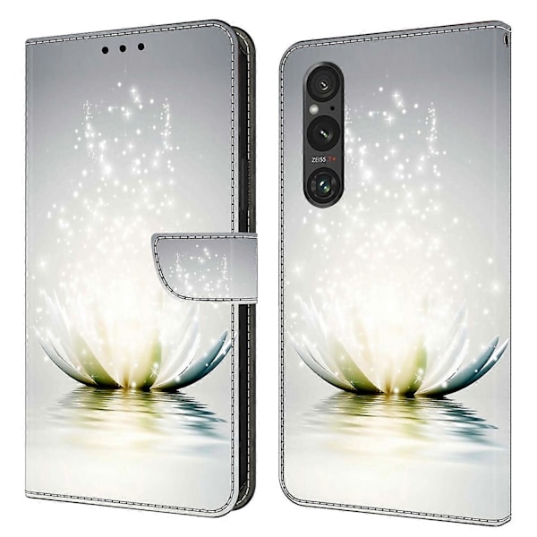 Plånboksfodral i PU-läder med 3D-mönster och ställ för Sony Xperia 1 V Multicolor Style A