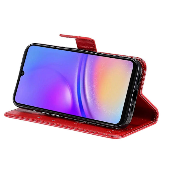 KT Imprinting Flower Series-3 til Samsung Galaxy A06 Etui Katte Træ Mønster Flip Læder Telefon Cover Multicolor Style G