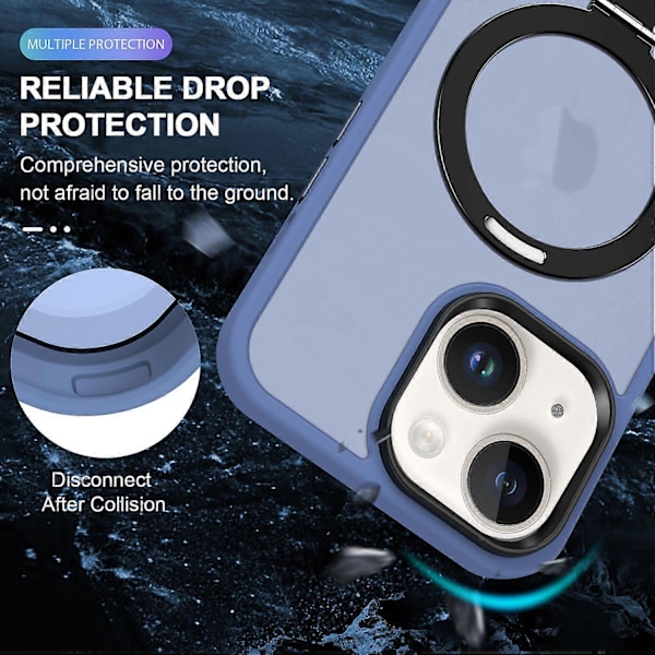 Til iPhone 13/14 6.1 tommer Kompatibel med MagSafe Telefon Cover PC+TPU Ring Støtteben Beskyttelses Cover Multicolor Style C