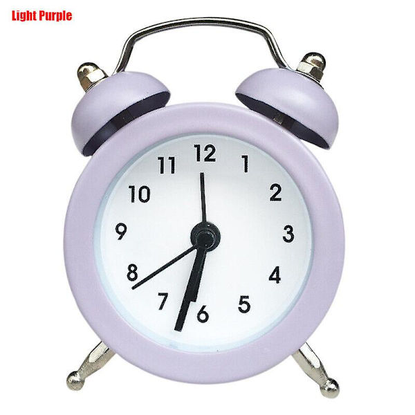 Vækkeur Lilone Dobbelt Klokke Højlydt Til Tunge Sovere Soveværelse Lys Gul Mini Light Purple