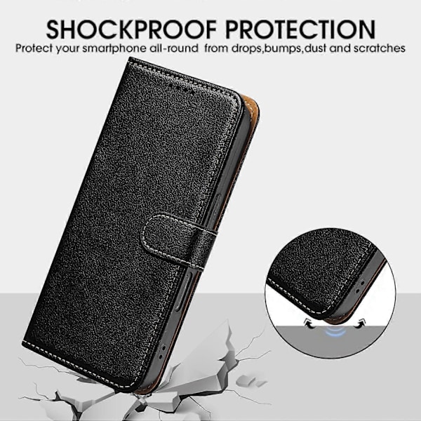 Til Nothing Phone (3a) Pro Etui Wallet RFID-blokering Litchi Tekstur Læder Telefon Cover Multicolor Black