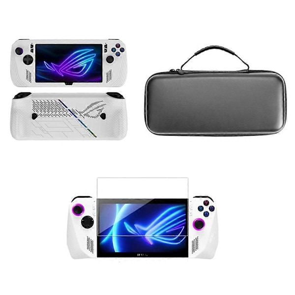 Typ A 3-i-1-kit för Asus ROG Ally X Silikonskal Portabel Rese-bärväska med Härdat Glas Multicolor Style B