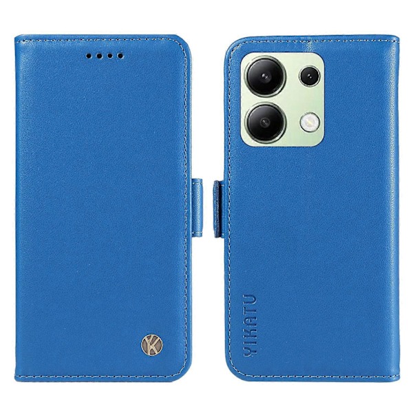 YIKATU YK-003 Læder Wallet Case med Magnetisk Side Lukning til Xiaomi Redmi Note 13 4G Multicolor Sky Blue