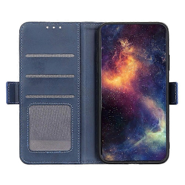 För iPhone 15 Kohudstruktur Fullständigt Skydd Skal PU Läder Plånboksställ Mobiltelefonfodral Multicolor Style D
