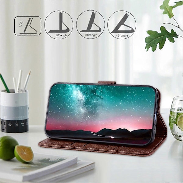 Til Samsung Galaxy S24+ Etui PU Læder Anti-drop Wallet Cover Multicolor Style C