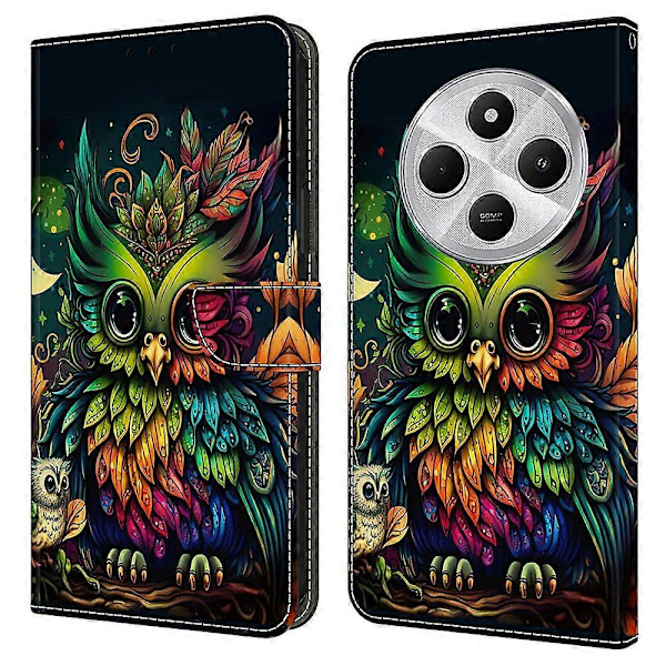 TPU+PU Läder Flip Fodral För Xiaomi Redmi 14C 4G/14R 5G/Poco C75 4G Mönstertryckt Multicolor Style L