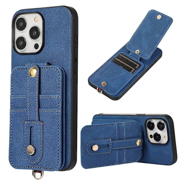 Style 02 Til iPhone 15 Pro Max Etui Vertikal Flip Korttaske TPU+PU Mobiltelefon Cover Multicolor Style D
