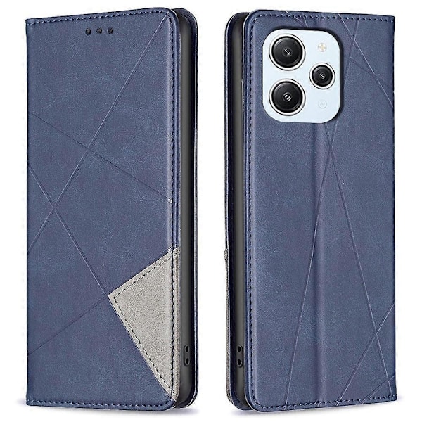 För Xiaomi Redmi 12 4G Kortfack Mobilskal Präglad Linje Ställ Läder Telefonskydd Multicolor Style B