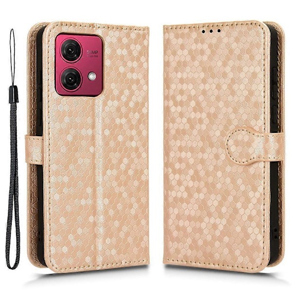 Til Motorola Moto G84 5G Etui PU Læder Præget Mobiltelefon Stativ Cover Multicolor Style C