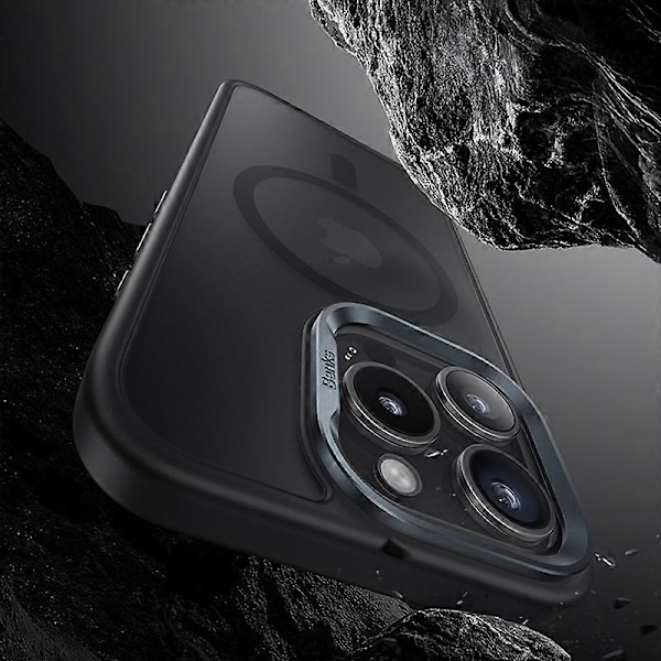 BENKS Magneettinen suojakuori iPhone 16 Pro -puhelimelle, ihonmyötäinen matta PC+TPU-kuori, yhteensopiva MagSafe-harmaa Multicolor Black