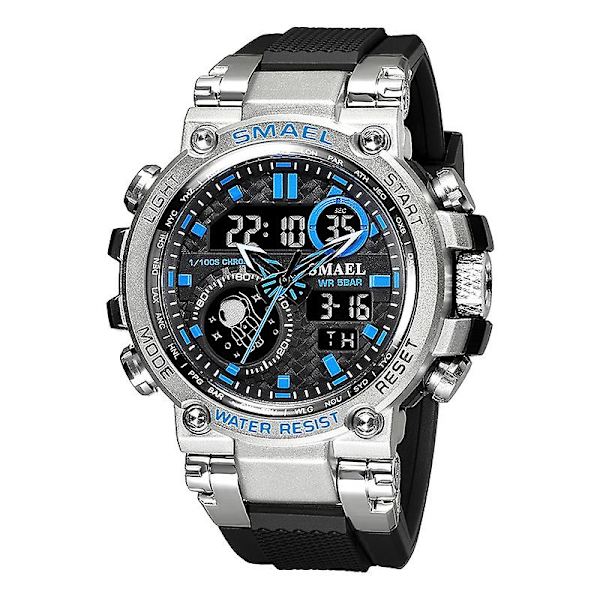 Smael 1803b utomhus vattentät legering watch Silver Blue