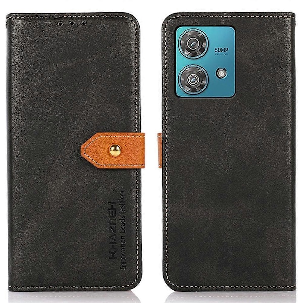 KHAZNEH Motorola Moto G84 5G -kotelo, nahkainen puhelinkotelo lompakolla ja jalustalla Multicolor Style A
