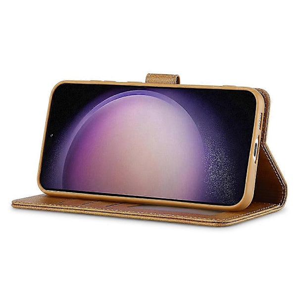 LC.IMEEKE Til Samsung Galaxy A26 5G Etui Kalvetekstur PU Læder Stand Wallet Telefon Cover - Grå Multicolor Yellow